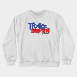 Blue Red and Black Logo Track Seven Band Crewneck Sweatshirt